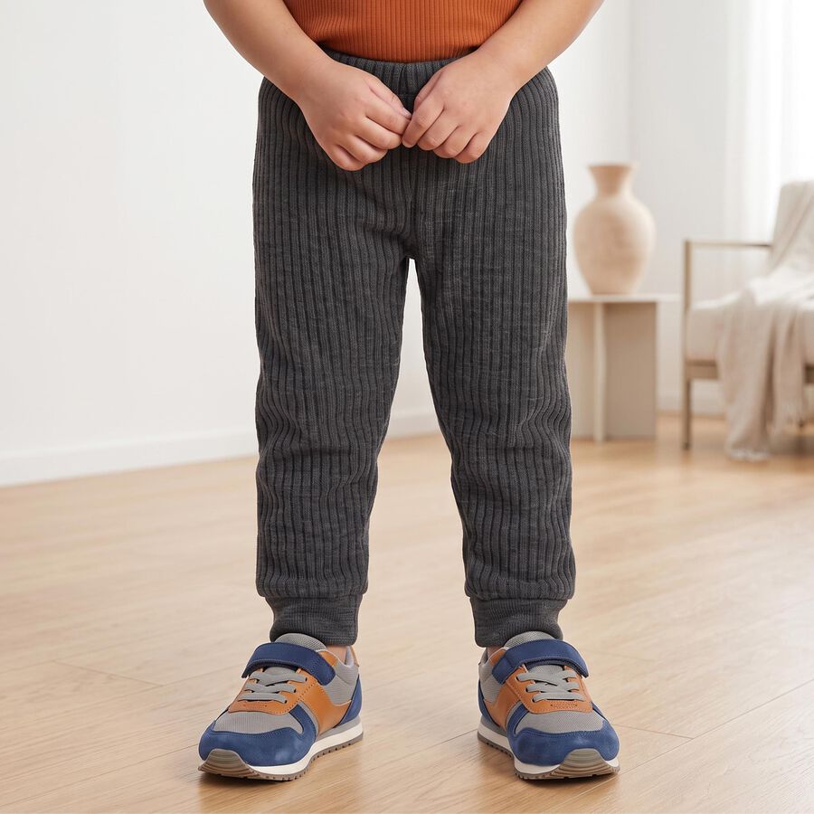 Boys Junior Charcoal Long Johns Thermal, Charcoal, large