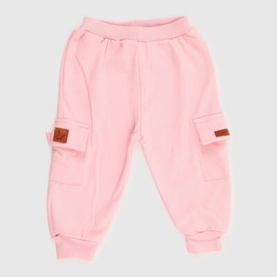 Infants Baby Pink Cotton Blend Cargo Pyjama