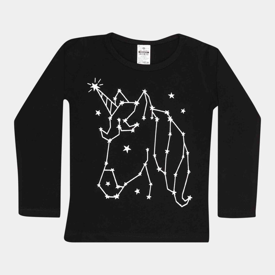 Girls Solid Top, Black, large image number null