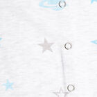 Infants Cotton All Over Print Bodysuit, Melange Light Grey, small image number null