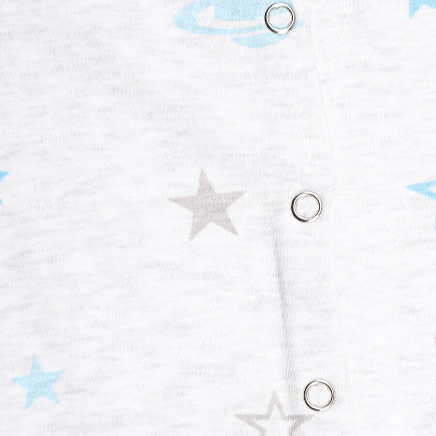 Infants Cotton All Over Print Bodysuit, Melange Light Grey, large image number null