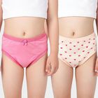 Girls Pink Regular Fit Printed Panty, Pink, small
