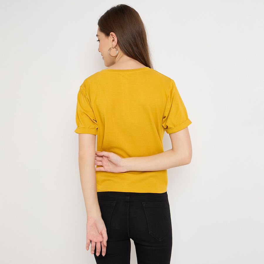 Ladies' Round Neck T-Shirt, Mustard, large image number null