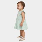 Infants' Mint Green Regular Fit Floral Printed Tiered Frock, Light Green, small