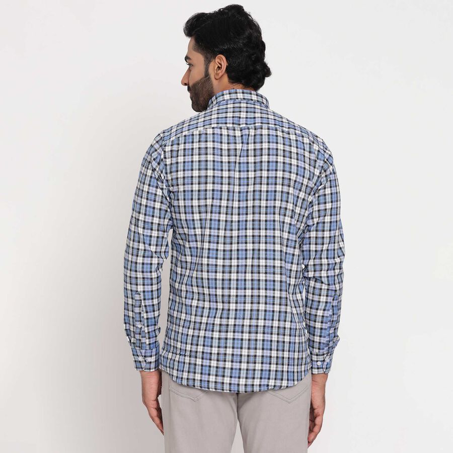 Checks Casual Shirt, मध्यम नीला, large image number null