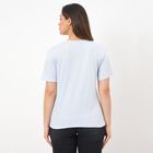 Women's Light Blue Round Neck Casual T-Shirt, Light Blue, small