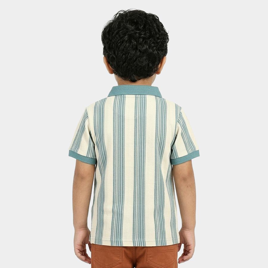 Boys Light Blue Polo Neck Casual T-Shirt, Light Blue, large