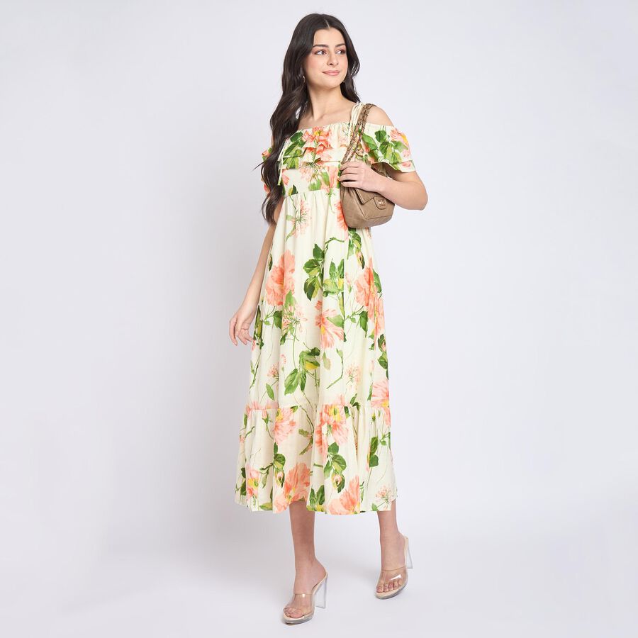 Ladies' 100% Cotton Dress , ऑफ व्हाइट, large image number null