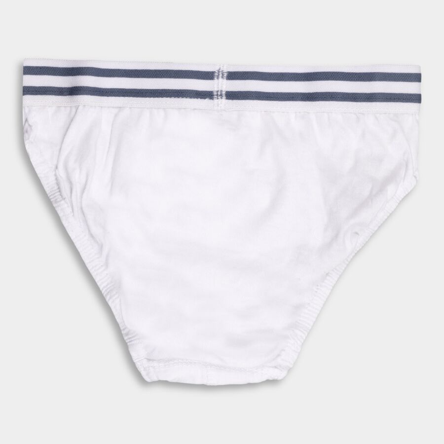 Boys' Cotton Brief, White, large image number null