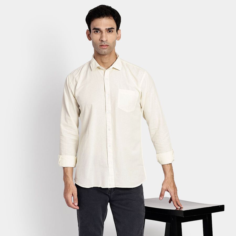 Men's 100% Cotton Casual Shirt, Yellow, large image number null