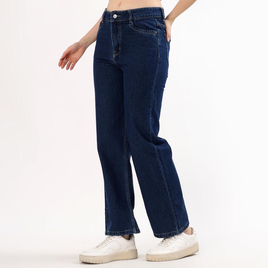 Women's Classic Fit Jeans, गहरा नीला, large image number null