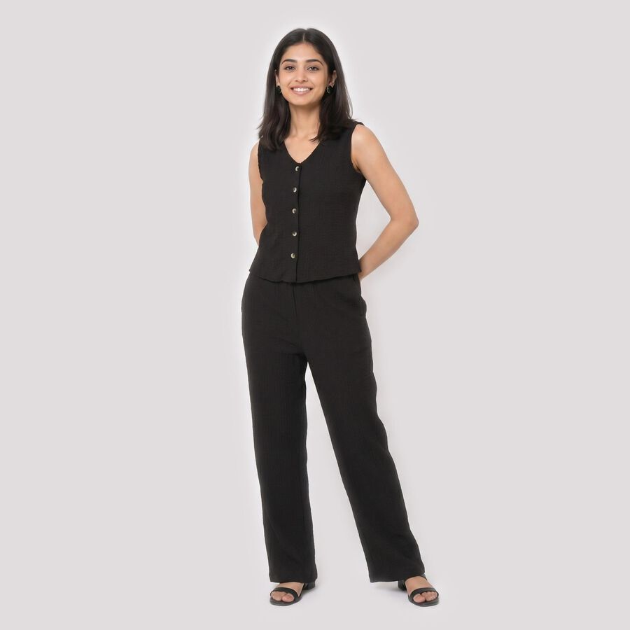 Women's Brown Solid Co-ord Set, भूरा, large