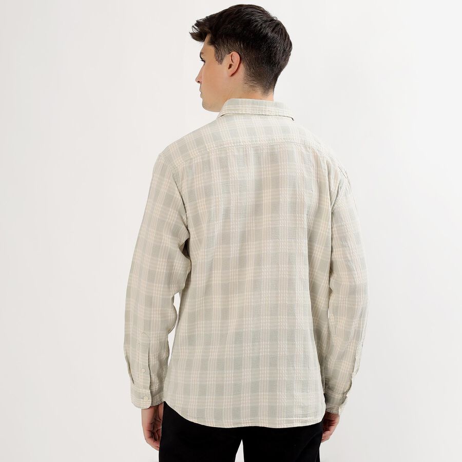 Men's Light Sage Green Cotton Spread Collar Casual Shirt, हल्का हरा, large image number null