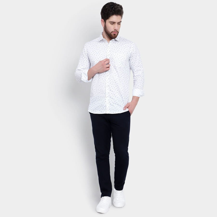 Printed Casual Shirt, White, large image number null