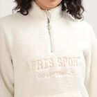 Women's Off-White High Neck Casual Sweatshirt, Off White, small image number null