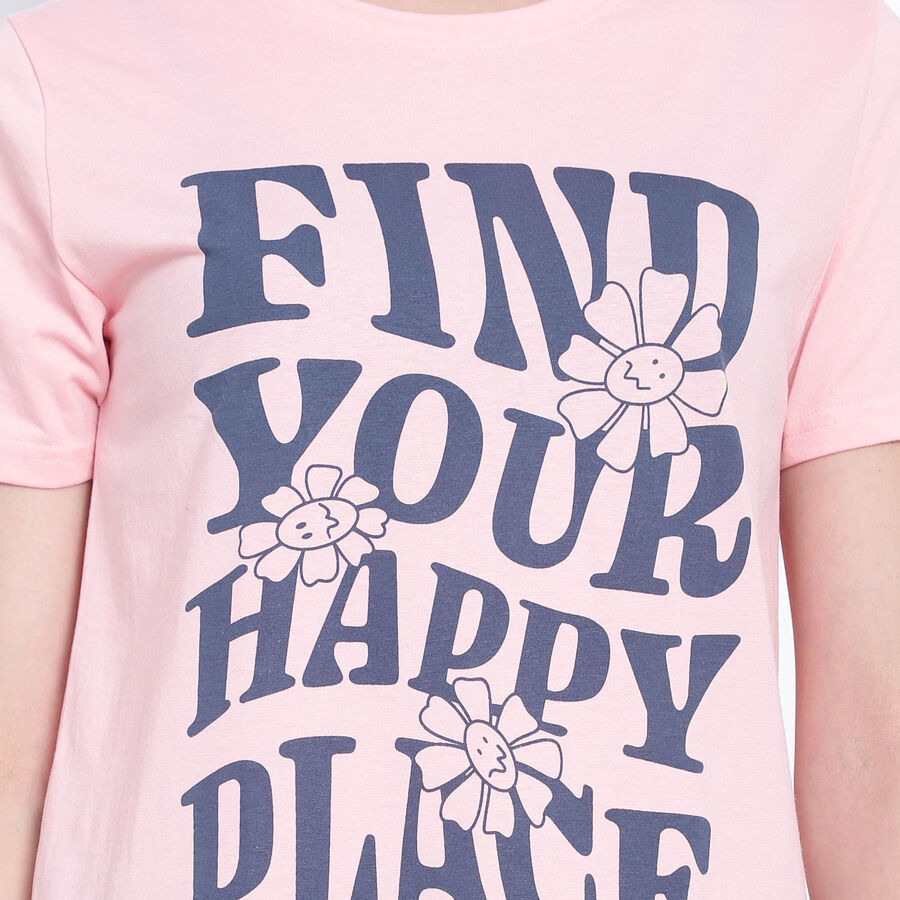 Round Neck T-Shirt, Pink, large image number null