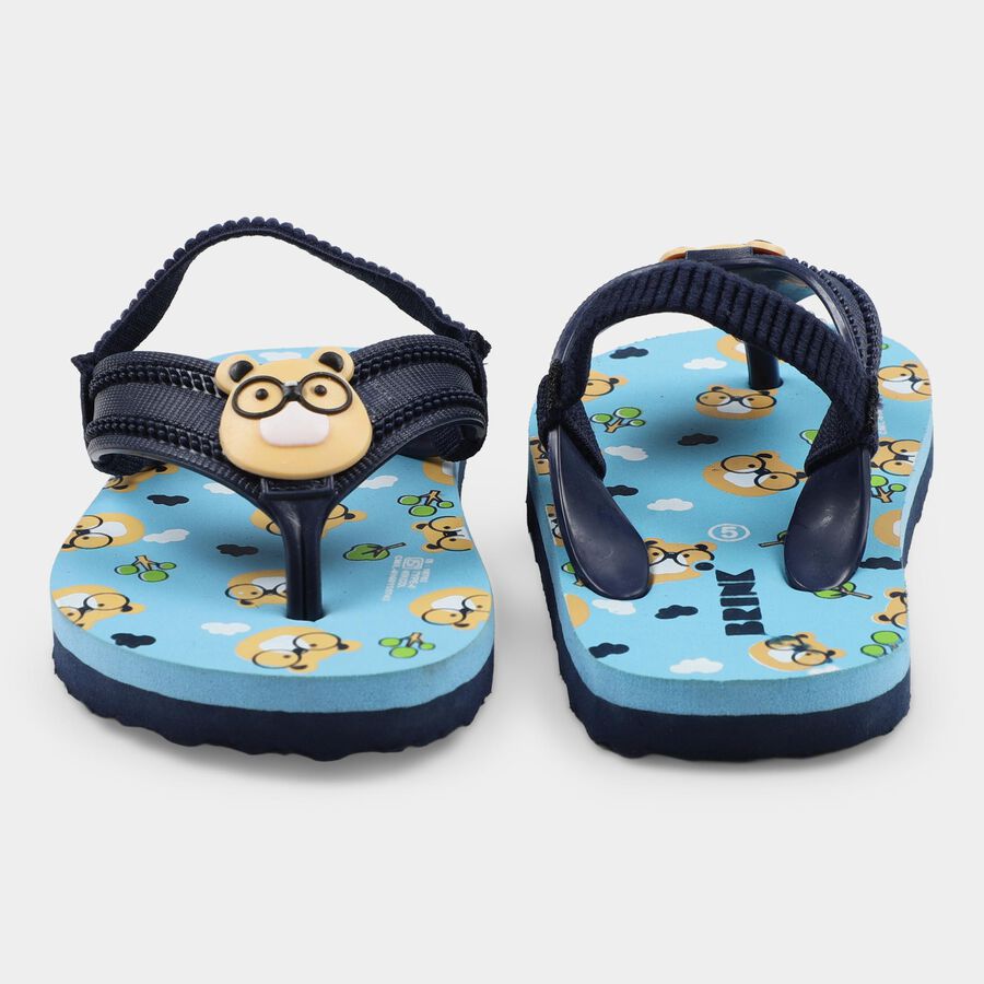 Kids Navy Blue Back Strap Flip-Flops, नेवी ब्लू, large