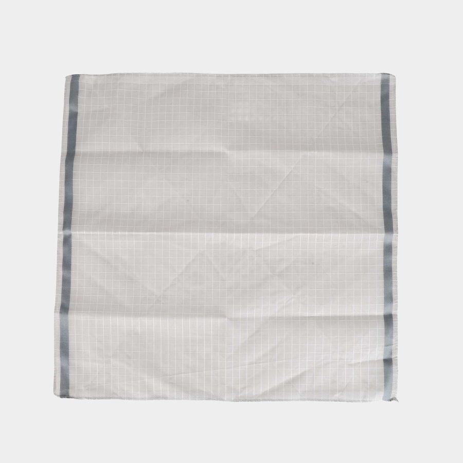 Men's Grey Checked Pack of 3 Handkerchief, गहरा ग्रे, large