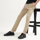 Men's Slim Fit Casual Trousers, Beige, small image number null