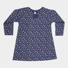 Infants Cotton Printed Frock, Navy Blue, small image number null