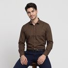 Men's Brown Formal Shirt, Brown, small