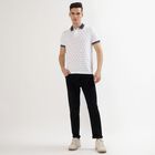 Men's White Cotton Polo Neck Printed T-Shirt, Navy Blue, small image number null