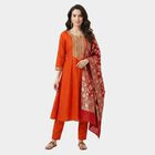 Women's Rust Embroidered Ethnic Set, Rust, small