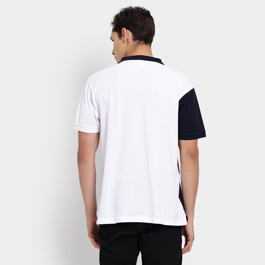 Men's Cotton Collared Half Sleeves T-Shirt, White, large image number null