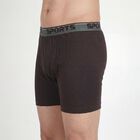 Men's Brown Regular Fit Elasticated Waistband Trunks, भूरा, small