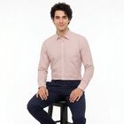 Men's Pink Slim Fit Formal Shirt, हल्का गुलाबी, small