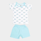 Infants Cotton Printed Baba Suit, Aqua, small image number null