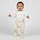 Infants Soft Cream Embroidered Cotton Blend Pyjama, Beige, small image number null