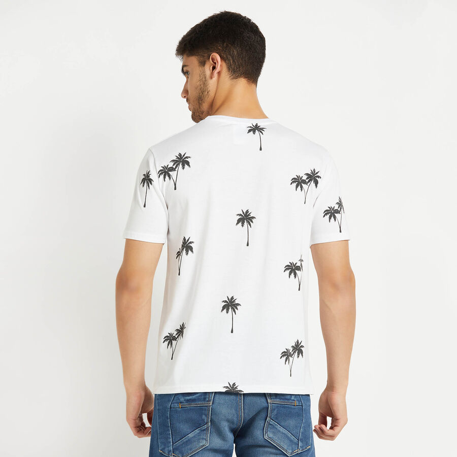 Printed Henley T-Shirt, White, large image number null