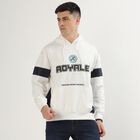 Men's Bright Snow White Hooded Neck Casual Sweatshirt, White, small image number null