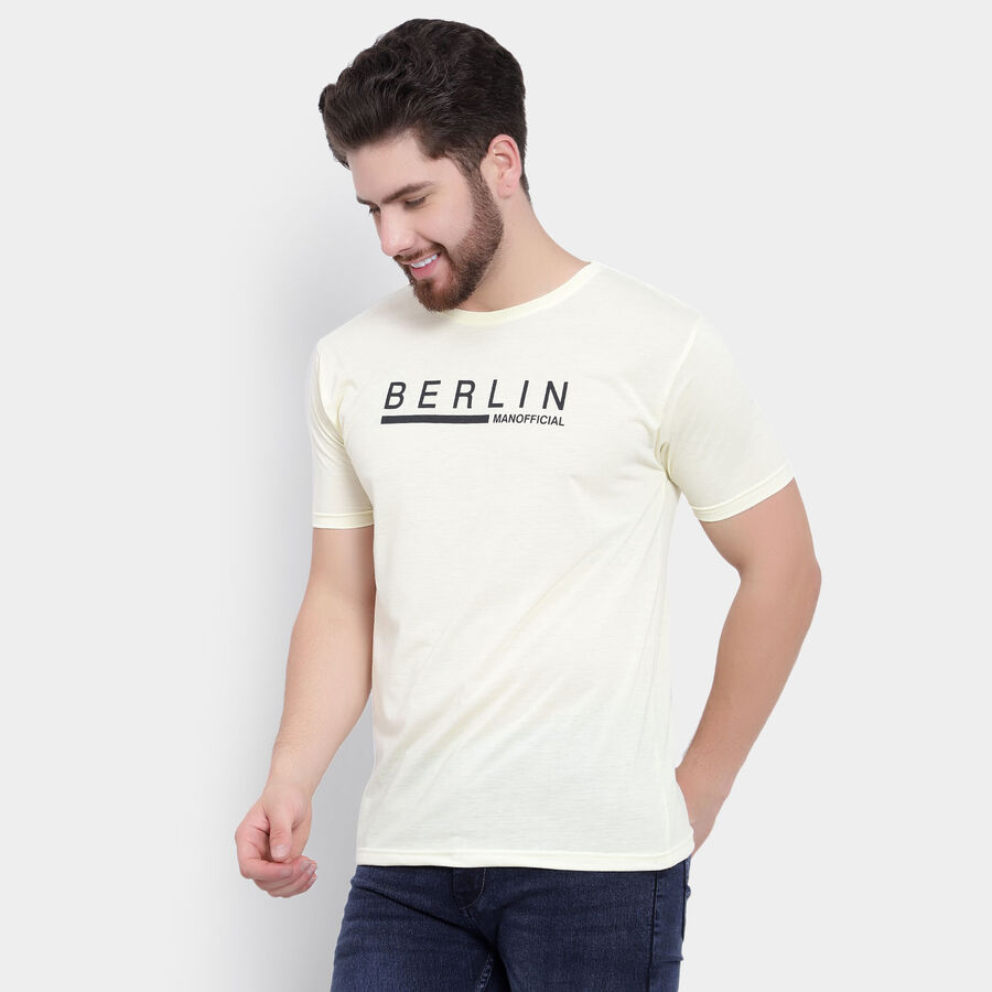 Round Neck T-Shirt, Yellow, large image number null
