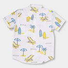 Boys Bright Eggshell White Cotton Classic Casual Shirt, White, small image number null