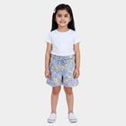 Girls' White Regular Fit Cotton Shorts, सफ़ेद, small