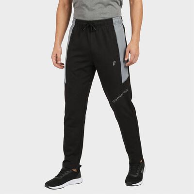 Men's Black Slim Fit Panelled Track Pants