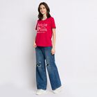 Ladies' 100% Cotton Round Neck T-Shirt , Fuchsia, small image number null