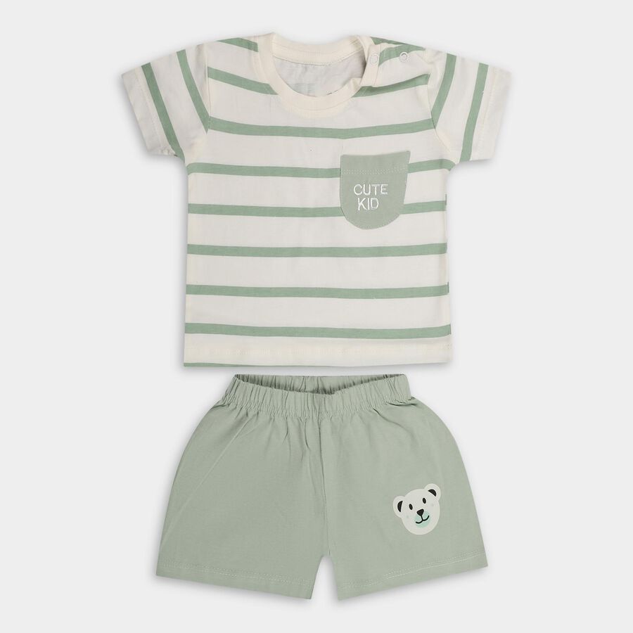 Infant Boys' 100% Cotton Baba Suit , Light Green, large image number null