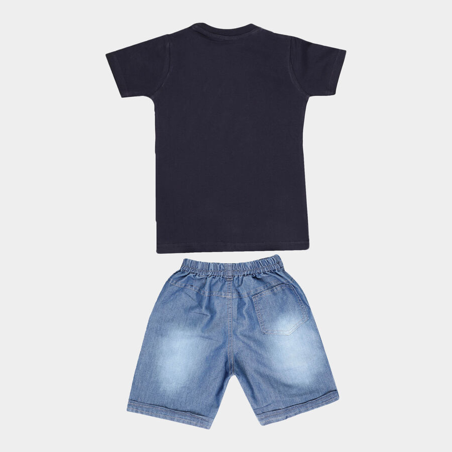 Boys Cotton Baba Suit, Navy Blue, large image number null