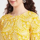 All Over Print Straight Kurti, Yellow, small image number null