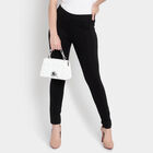Solid Mid Rise Trousers, Black, small image number null