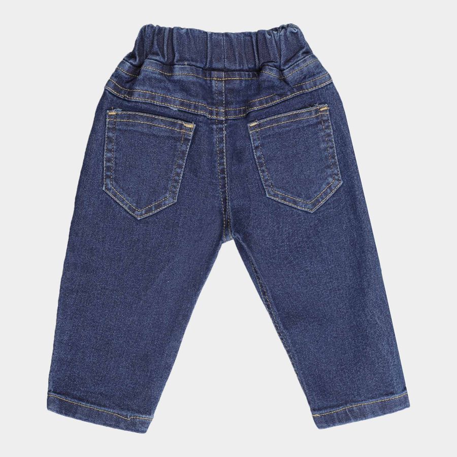 Infants Basic Wash Elasticated Jeans, Mid Blue, large image number null