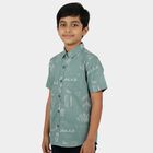 Boys' Light Green Cotton Classic Collar Casual Shirt, Light Green, small