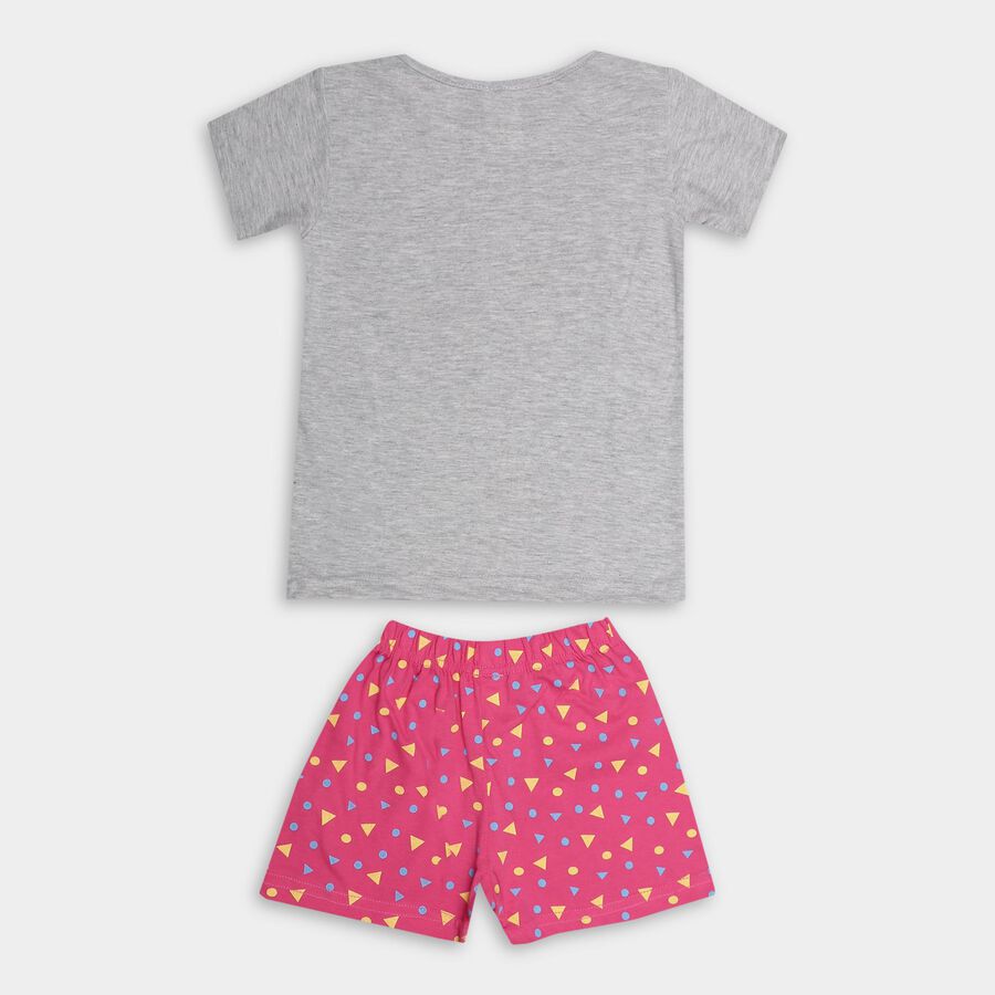 Girls' Night Suit, मिश्रित मध्यम ग्रे, large image number null