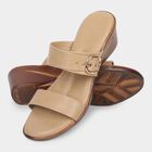Women's Light Beige Buckle Strap Wedge Sandals, Beige, small image number null