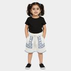 Girls White Regular Fit Casual Shorts, सफ़ेद, small
