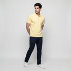 Men Yellow Polo Neck Polo T-Shirt, Yellow, small