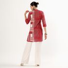 Women's Maroon Cotton Mandarin Collar Printed Kurta, Maroon, small image number null